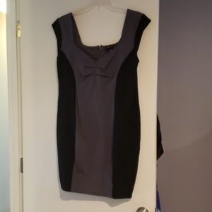 Black and grey pencil dress